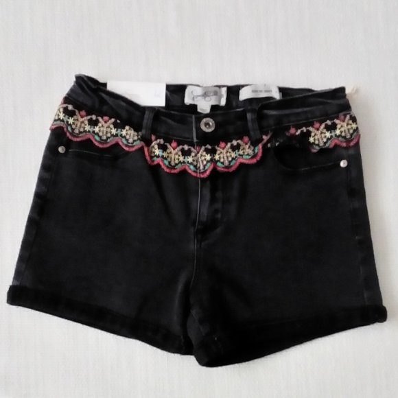Jessica Simpson Kiss Me Rhinestone Studded Shorts - Picture 3 of 8